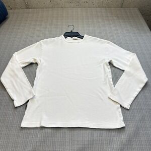 Avirex USA Waffle Knit Thermal Shirt Mens Large Long Sleeve White